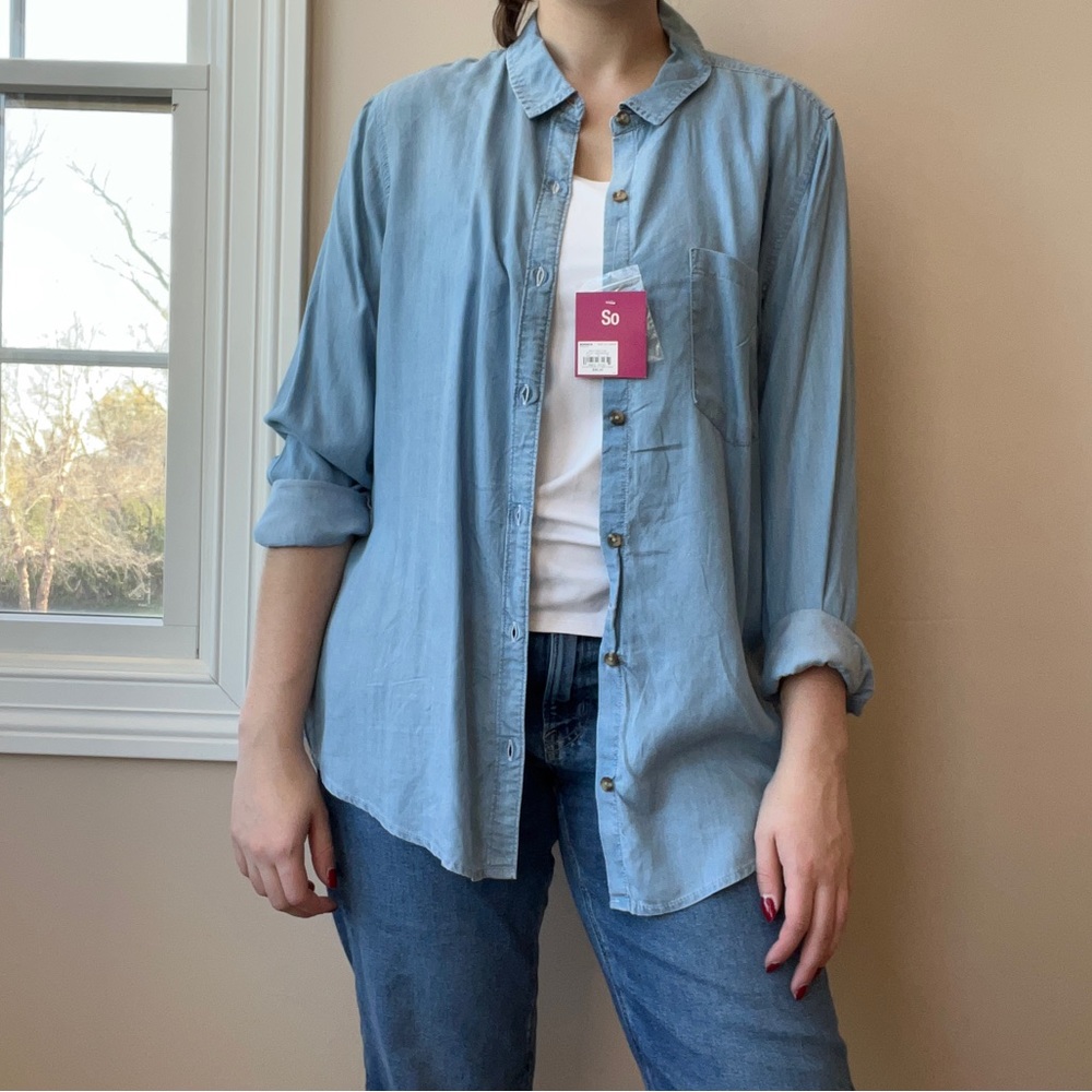 NWT Jean Button Down Shacket